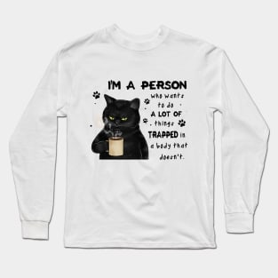 Cat A Person Trapped In A Body Personalized Gift Long Sleeve T-Shirt